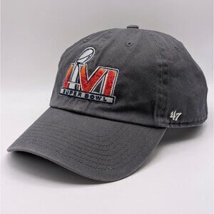 NFL Super Bowl LVI Los Angeles Rams vs Bengals '47 Clean Up Strap Hat Gray Dad